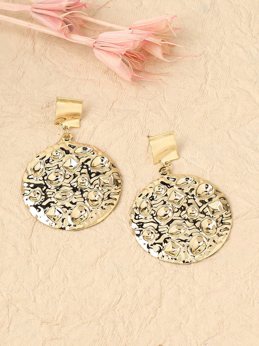 Gold-Plated Contemporary Drop Earrings