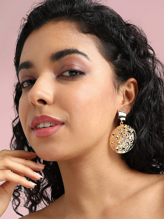 Gold-Plated Contemporary Drop Earrings