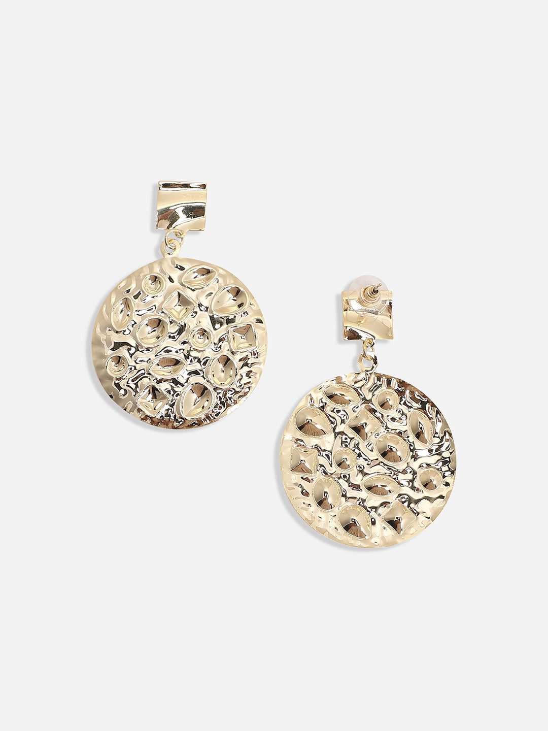 Gold-Plated Contemporary Drop Earrings
