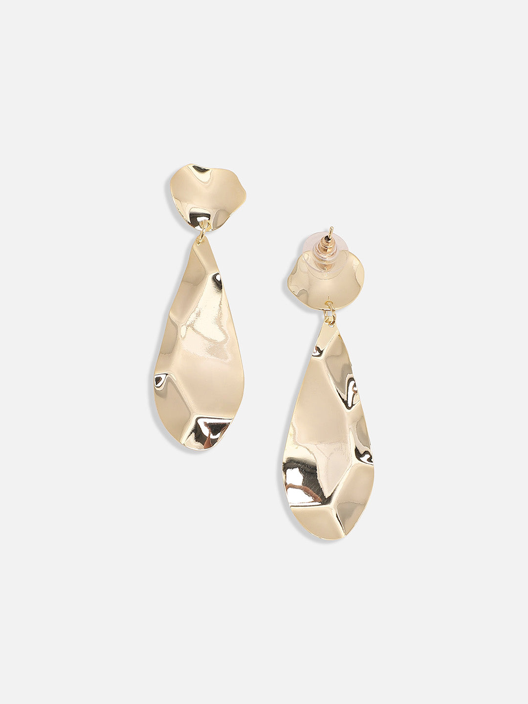 Gold-Plated Contemporary Droop Earrings