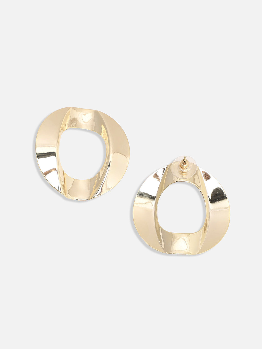 Gold-Plated Circular Studs Earrings