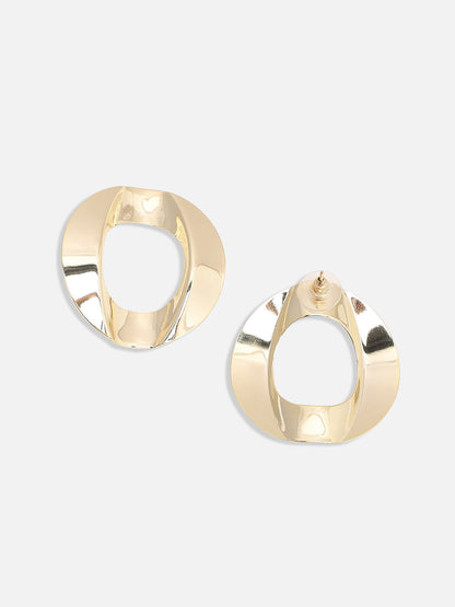 Gold-Plated Circular Studs Earrings