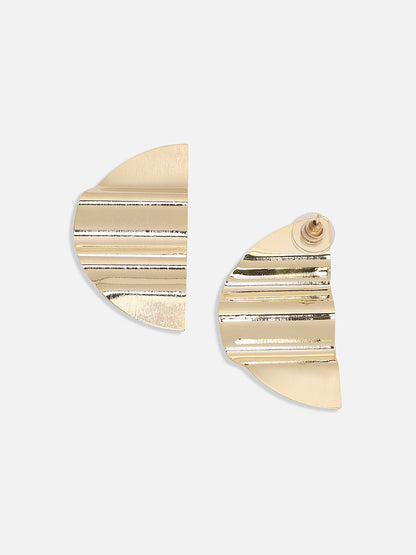 Gold-Plated Contemporary Stud Earrings