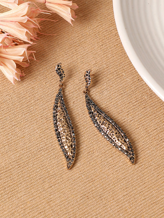 Gold-Plated Artificial Stones Earrings