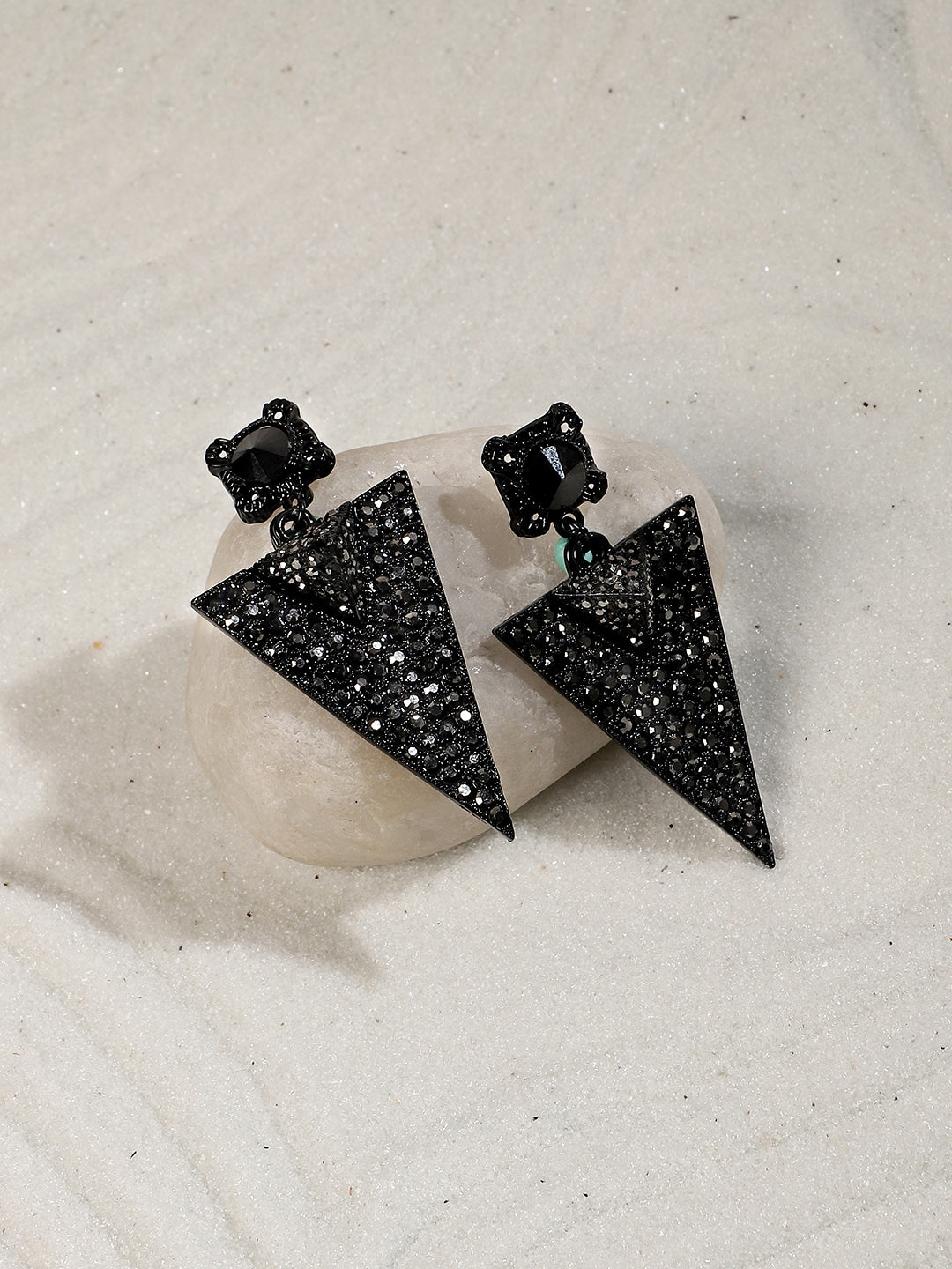 Artificial Stones Studded Drop Earrings