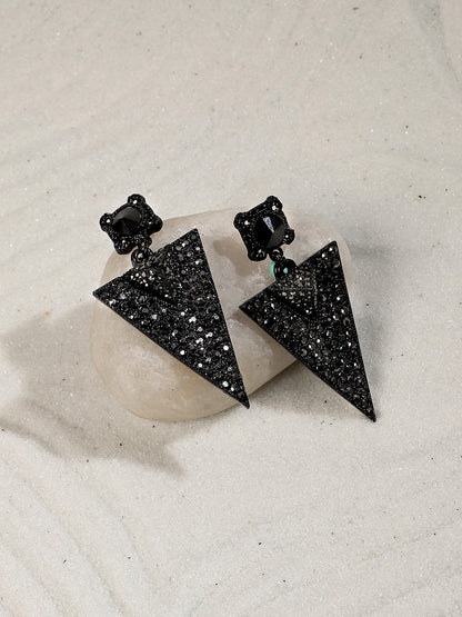 Artificial Stones Studded Drop Earrings