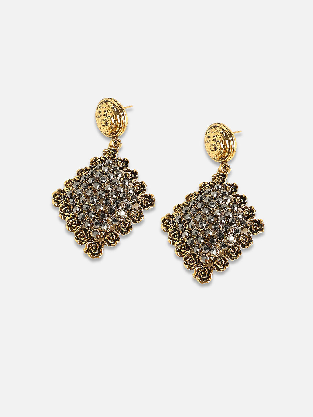 Gold-Plated Geometric Drop Earrings