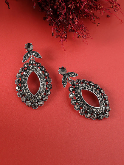 Silver-Plated Contemporary Drop Earrings