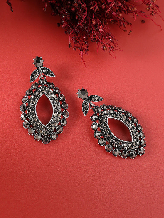 Silver-Plated Contemporary Drop Earrings