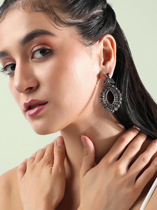 Silver-Plated Contemporary Drop Earrings