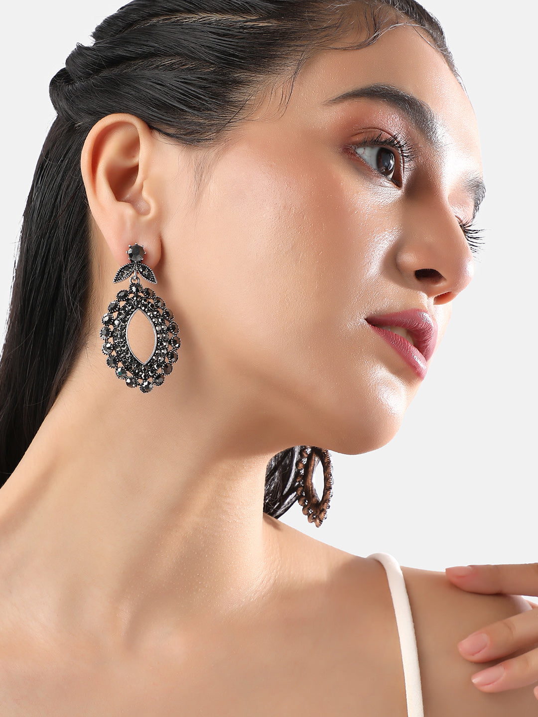 Silver-Plated Contemporary Drop Earrings