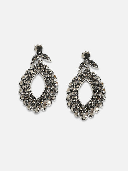 Silver-Plated Contemporary Drop Earrings