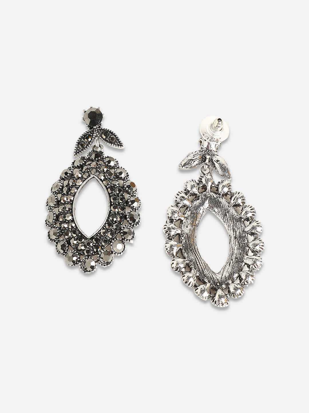 Silver-Plated Contemporary Drop Earrings