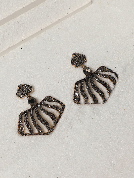 Gold-Plated Contemporary Drop Earrings
