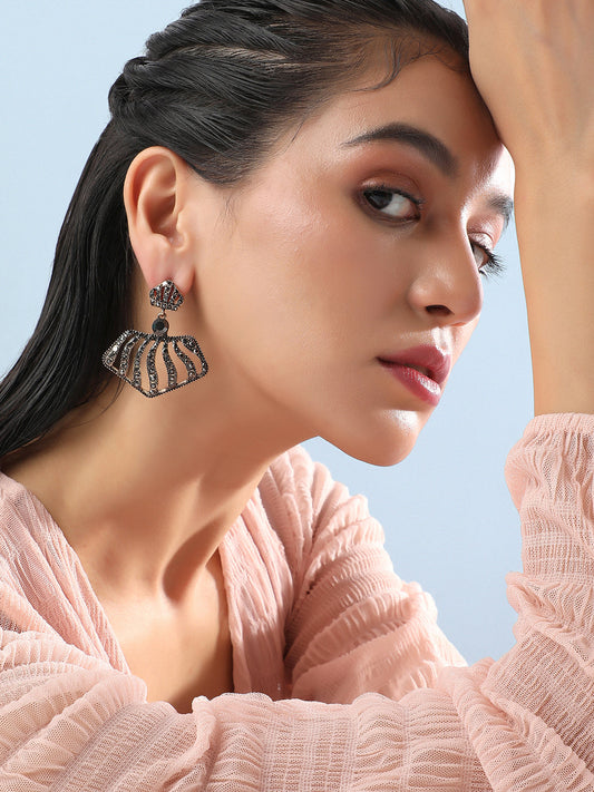 Gold-Plated Contemporary Drop Earrings