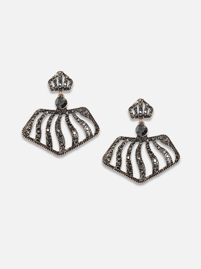Gold-Plated Contemporary Drop Earrings