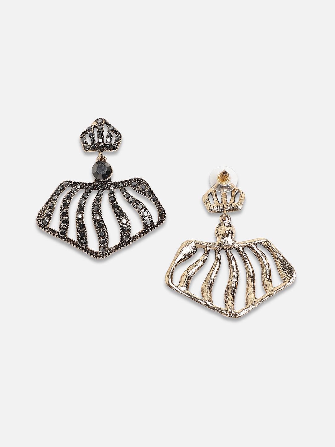 Gold-Plated Contemporary Drop Earrings