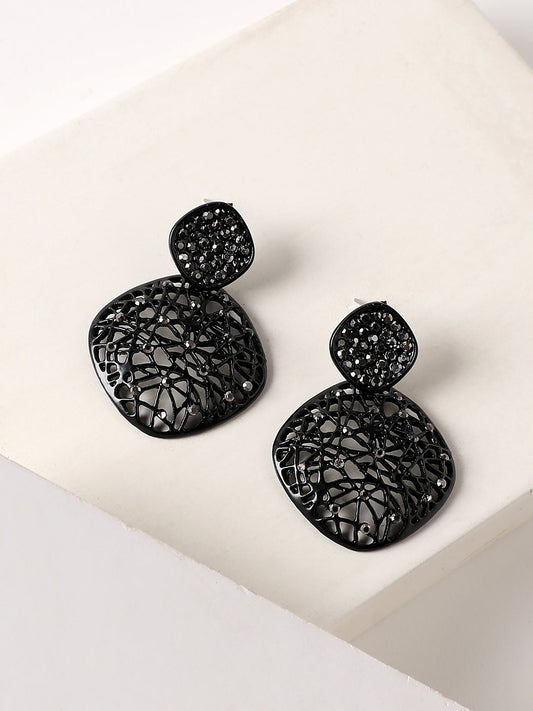 Artificial Stones Studded Drop Earrings