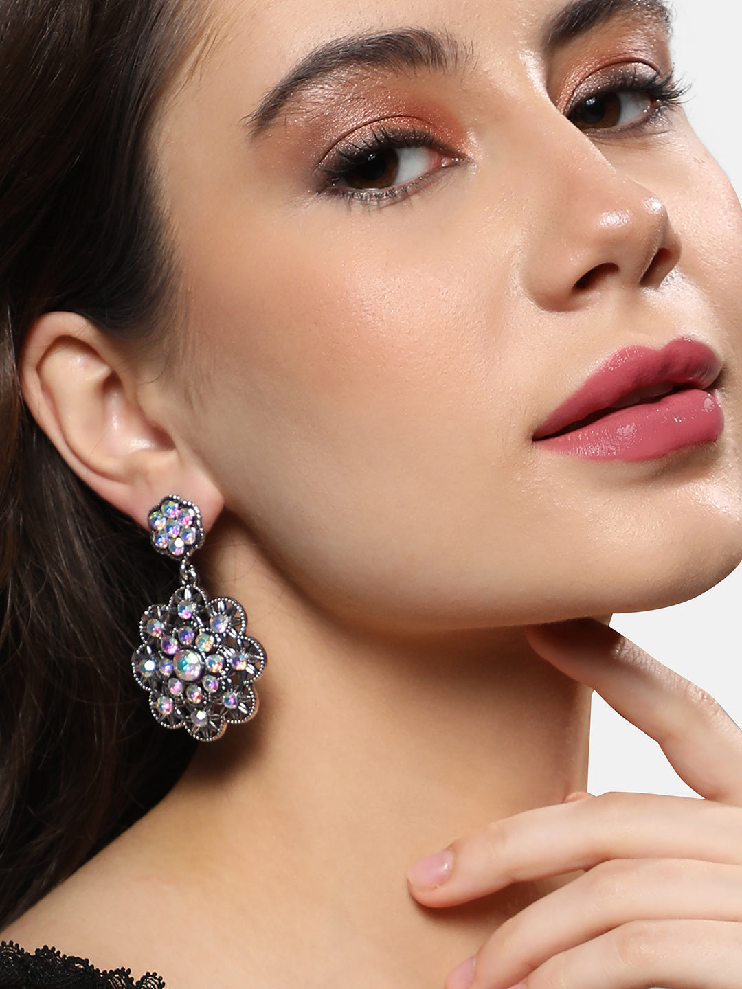 Silver-Plated Drop Earrings
