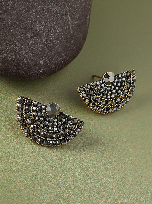 Artificial Stones Gold-Plated Studs Earrings