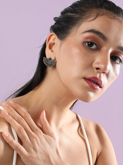 Artificial Stones Gold-Plated Studs Earrings