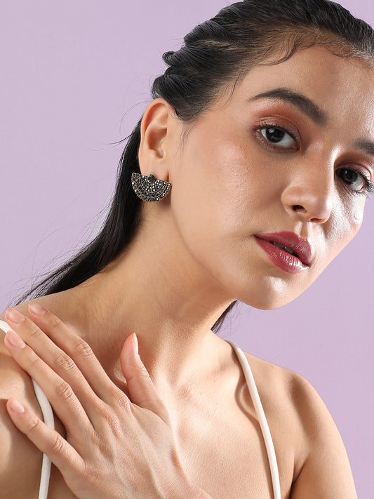 Artificial Stones Gold-Plated Studs Earrings