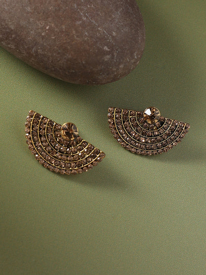 Gold Plated Artificial Stones Studded Studs Earrings
