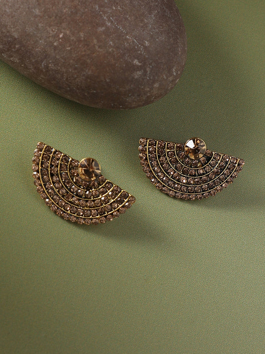 Gold Plated Artificial Stones Studded Studs Earrings