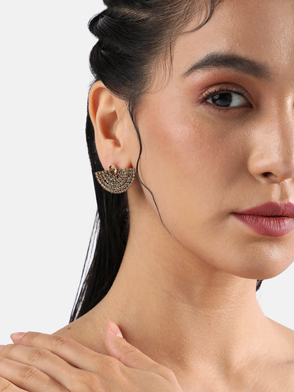 Gold Plated Artificial Stones Studded Studs Earrings