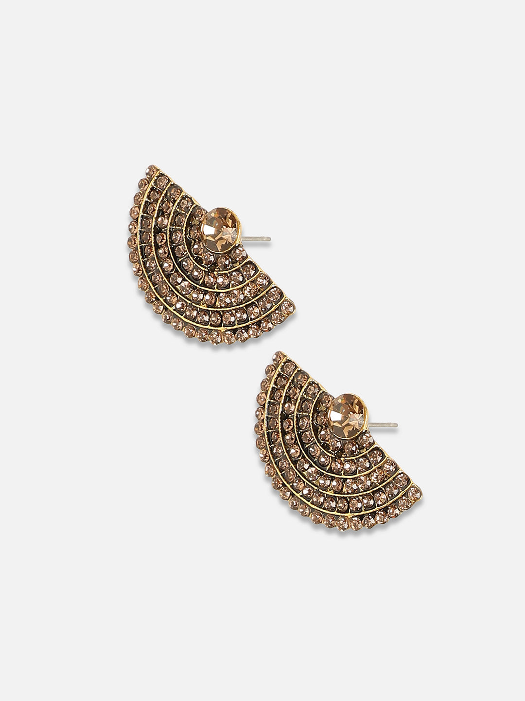 Gold Plated Artificial Stones Studded Studs Earrings