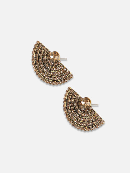 Gold Plated Artificial Stones Studded Studs Earrings