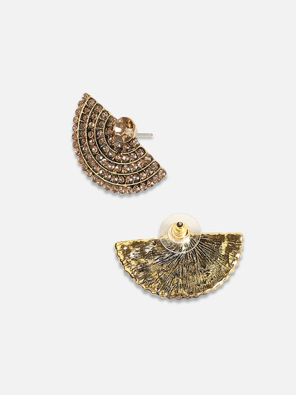 Gold Plated Artificial Stones Studded Studs Earrings