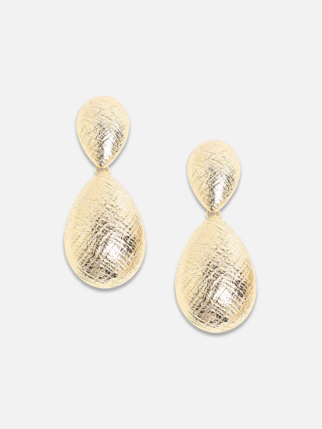 Gold-Plated Contemporary Drop Earrings