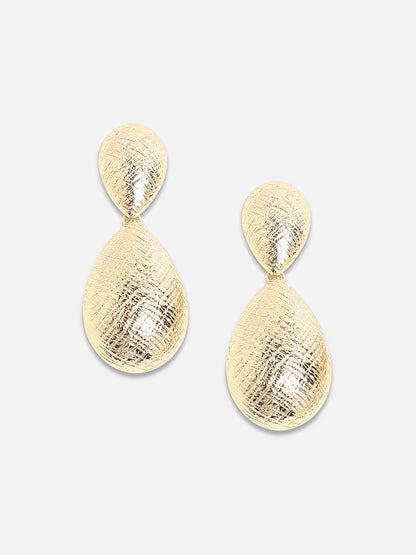 Gold-Plated Contemporary Drop Earrings