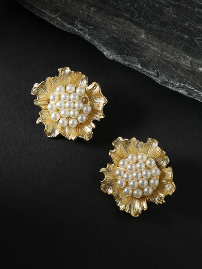 Gold-Plated Contemporary Studs Earrings