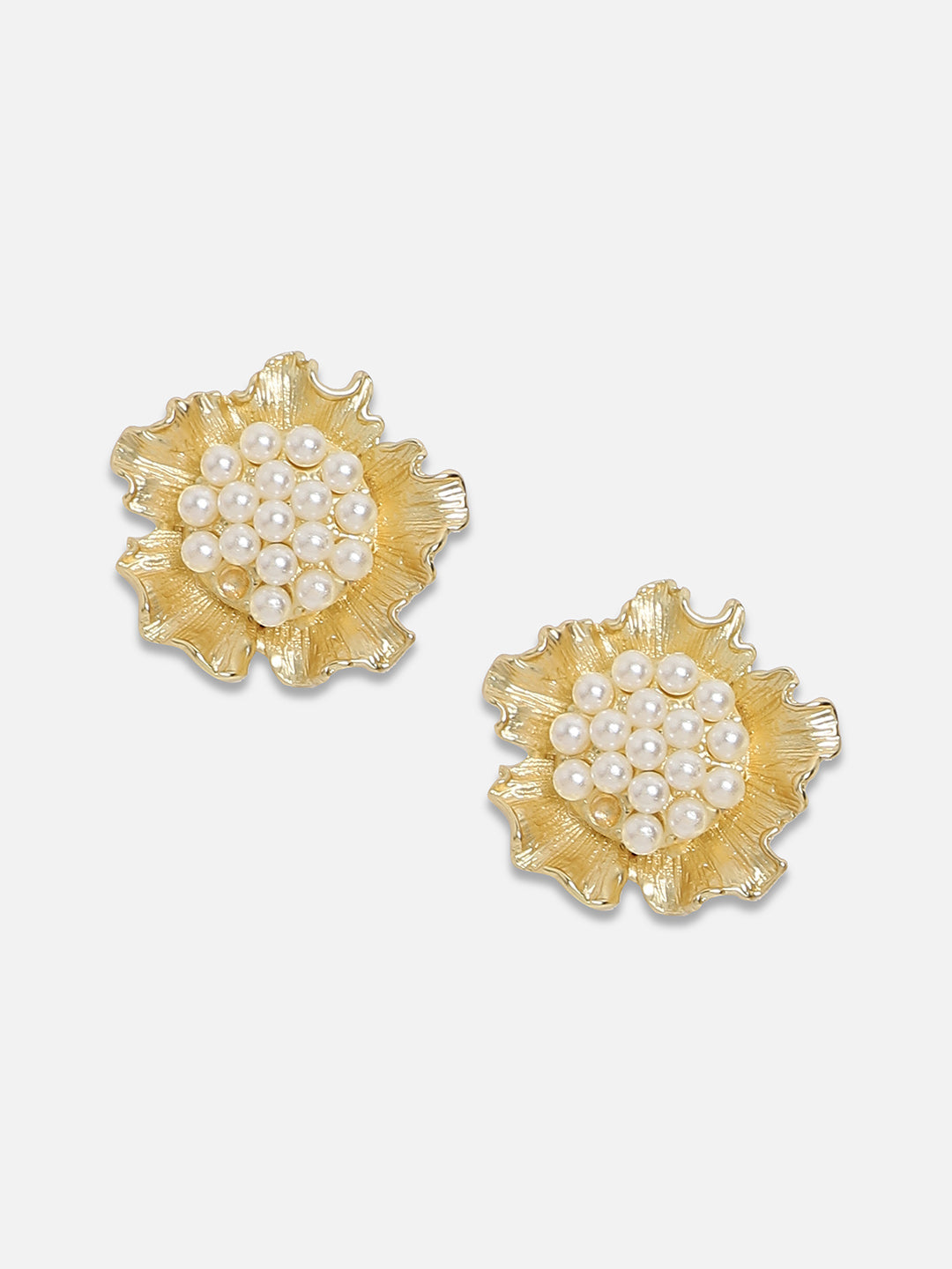 Gold-Plated Contemporary Studs Earrings