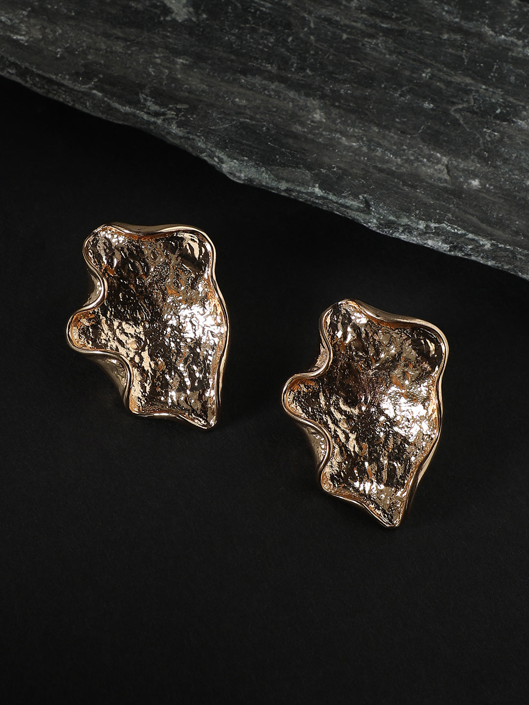 Gold-Plated Contemporary Studs Earrings