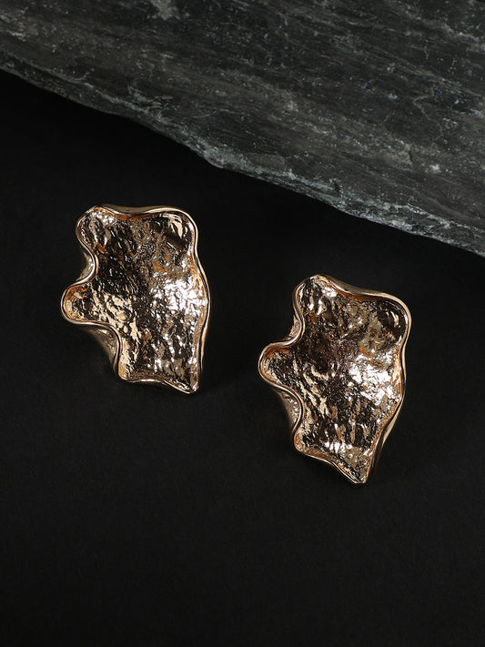 Gold-Plated Contemporary Studs Earrings