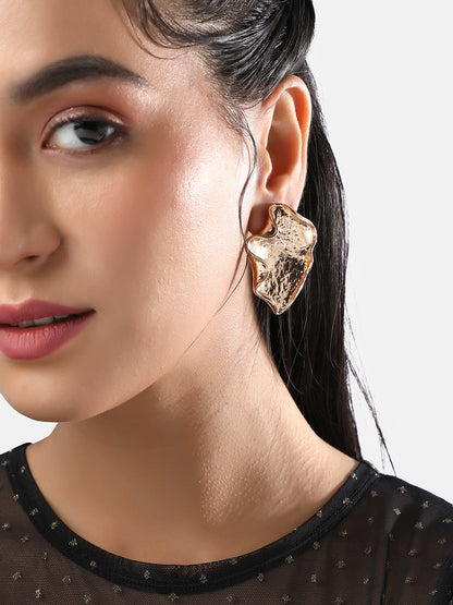 Gold-Plated Contemporary Studs Earrings