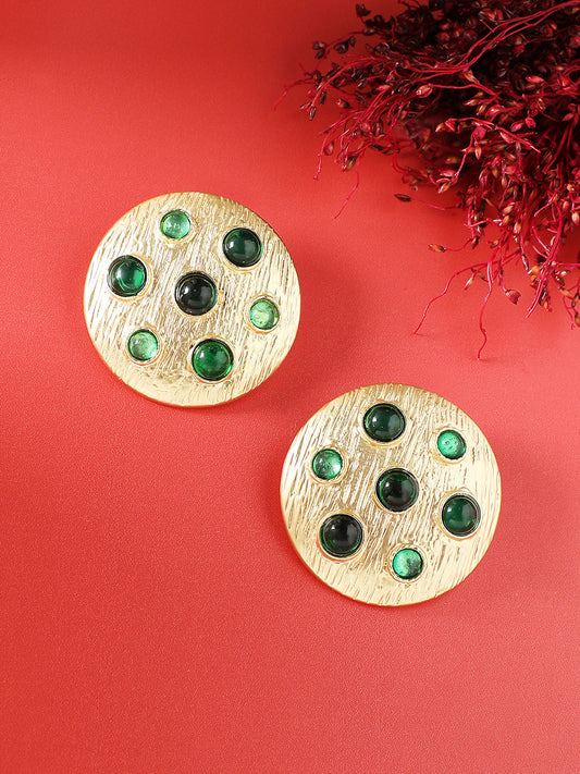 Gold-Plated Contemporary Studs Earrings