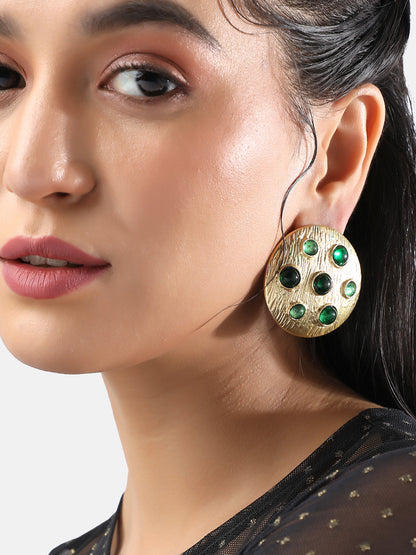 Gold-Plated Contemporary Studs Earrings