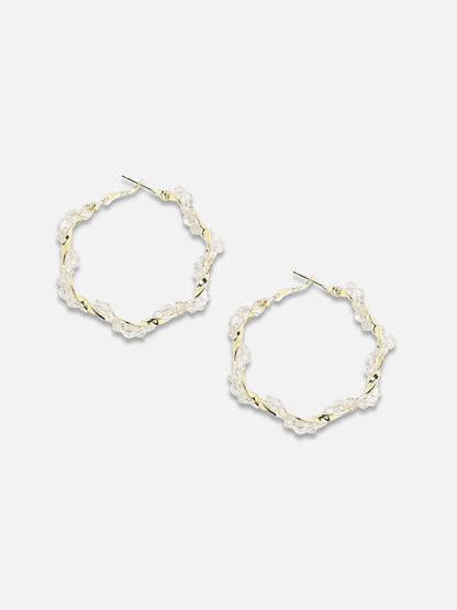 Gold-Plated Studded Hoop Earrings