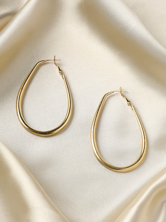 Gold-Plated Circular Hoop Earrings