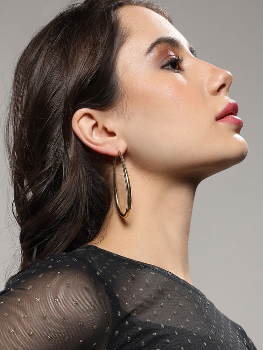 Gold-Plated Circular Hoop Earrings