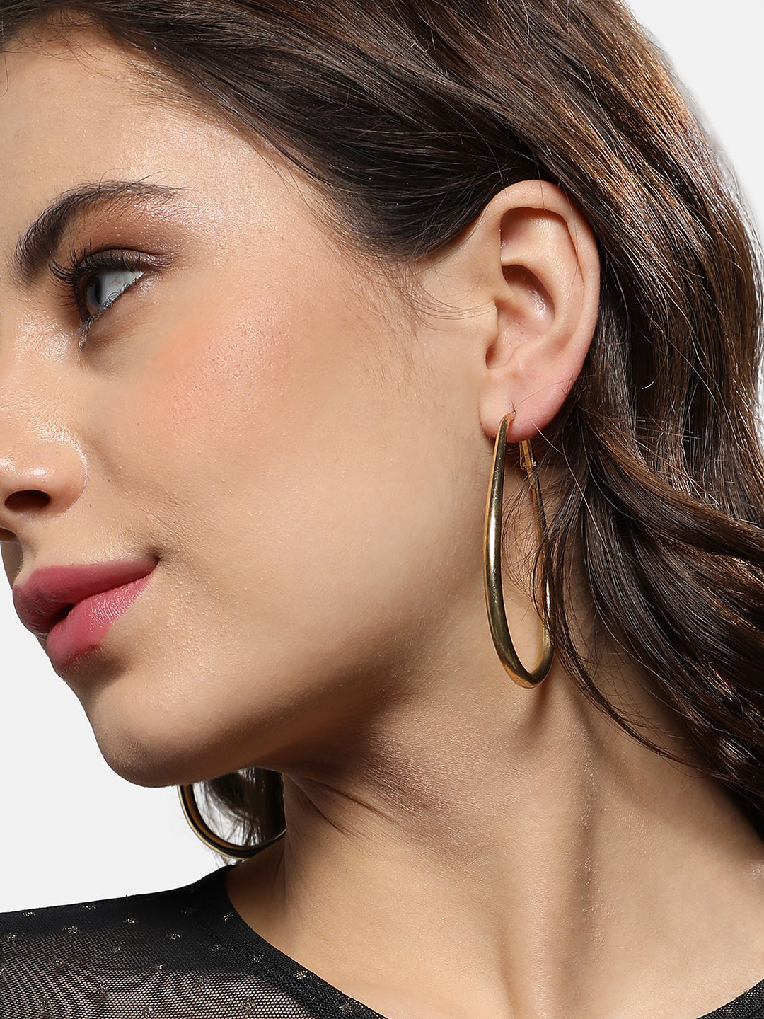 Gold-Plated Circular Hoop Earrings