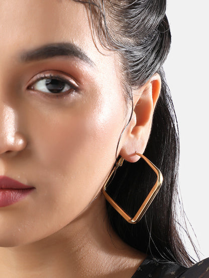 Gold-Plated Square Hoop Earrings