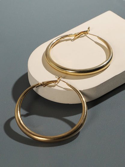 Gold-Plated Circular Hoop Earrings