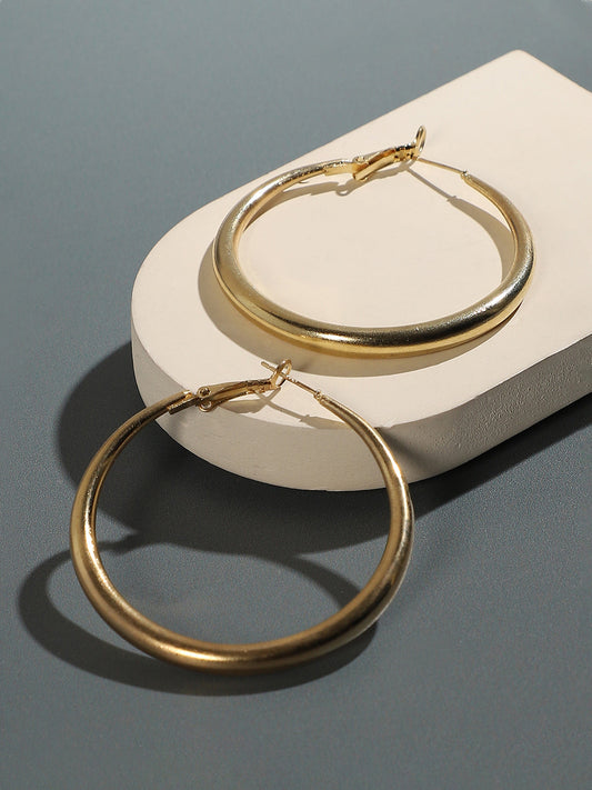 Gold-Plated Circular Hoop Earrings
