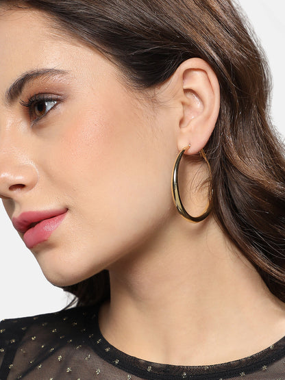 Gold-Plated Circular Hoop Earrings