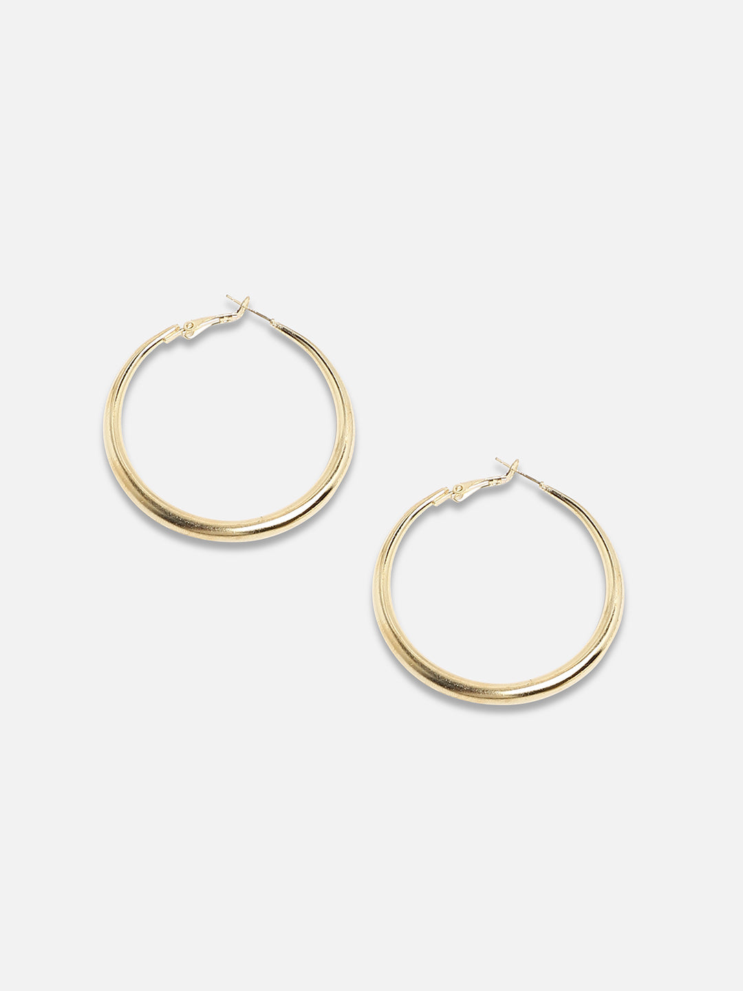 Gold-Plated Circular Hoop Earrings